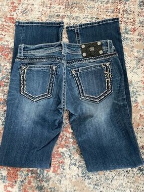 Miss Me Blue Boot Cut Jeans with Embroidered Back Pockets